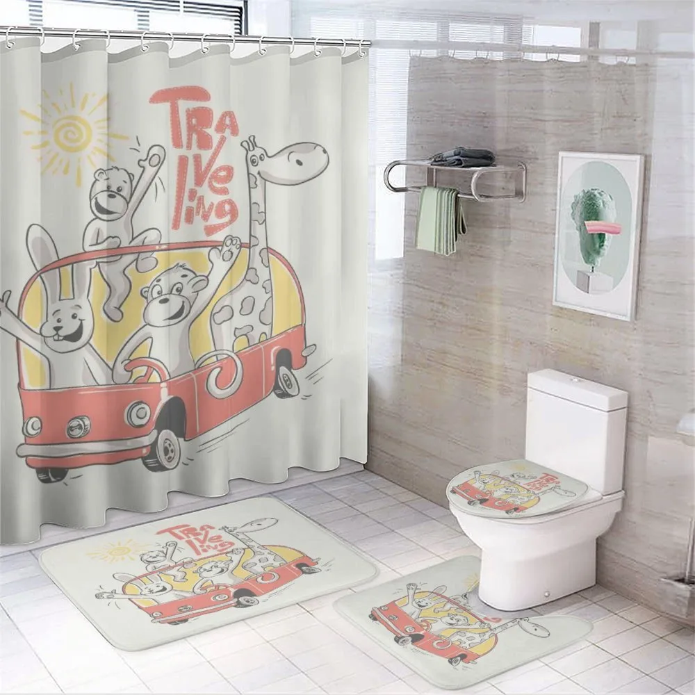 Traveling Animals — 4-Piece Bathroom Set preview