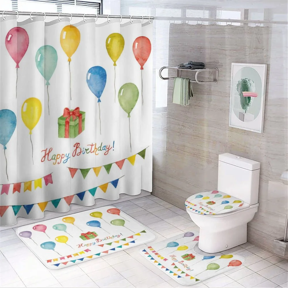 Watercolor Birthday — 4-Piece Bathroom Set preview