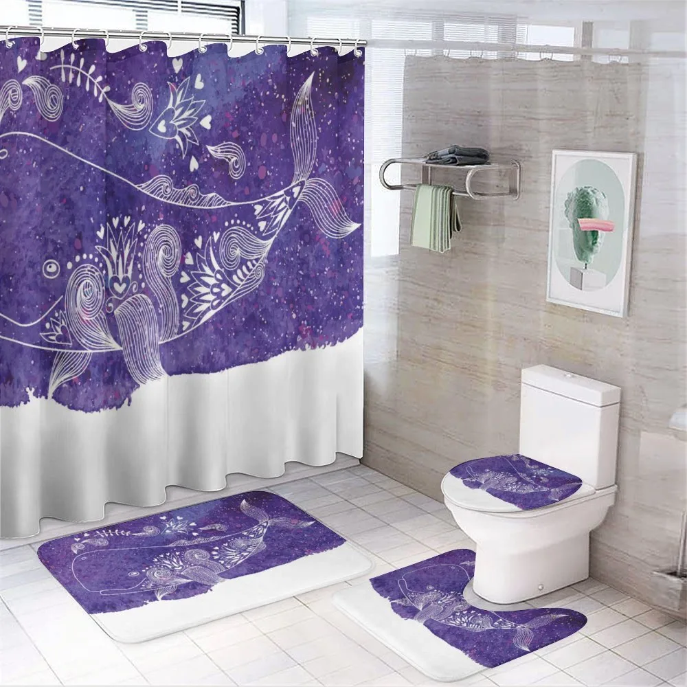 Watercolor Fish Floral — 4-Piece Bathroom Set preview