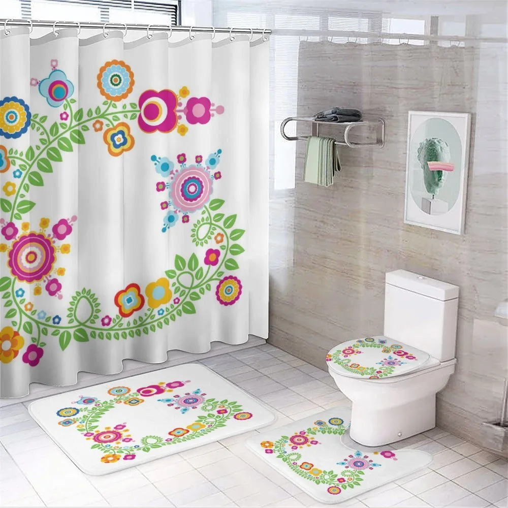 Circles Curves Swirls — 4-Piece Bathroom Set preview