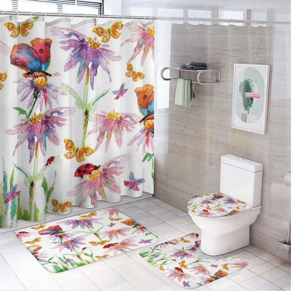 Flower Butterfly Bug — 4-Piece Bathroom Set preview
