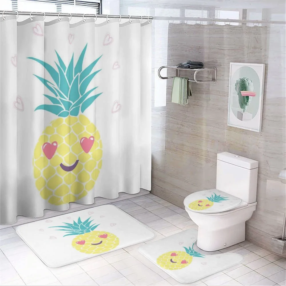 Heart Eyes Pineapple — 4-Piece Bathroom Set preview