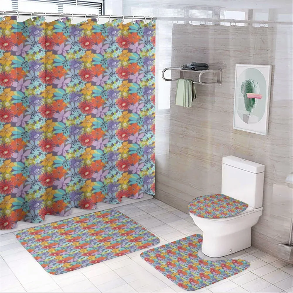 Romantic Abstract Spring 4-Piece Bathroom Set product video