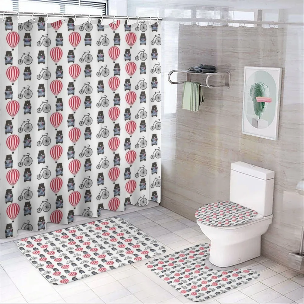 Sad Animal with Balloon Retro — 4-Piece Bathroom Set preview