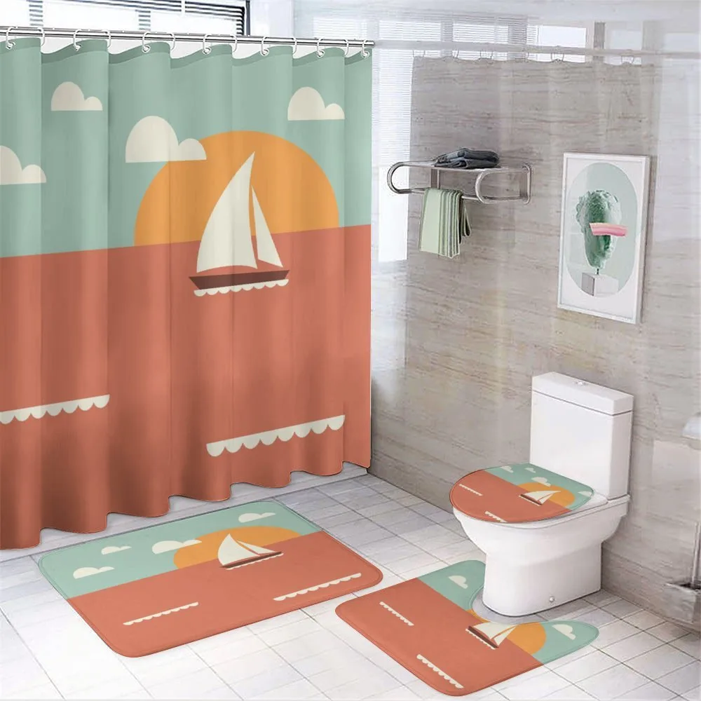 Sailboat Dawning Sun — 4-Piece Bathroom Set preview