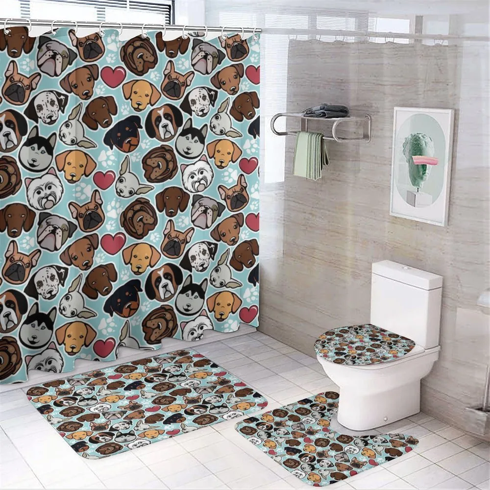 Canine Breeds Love — 4-Piece Bathroom Set preview