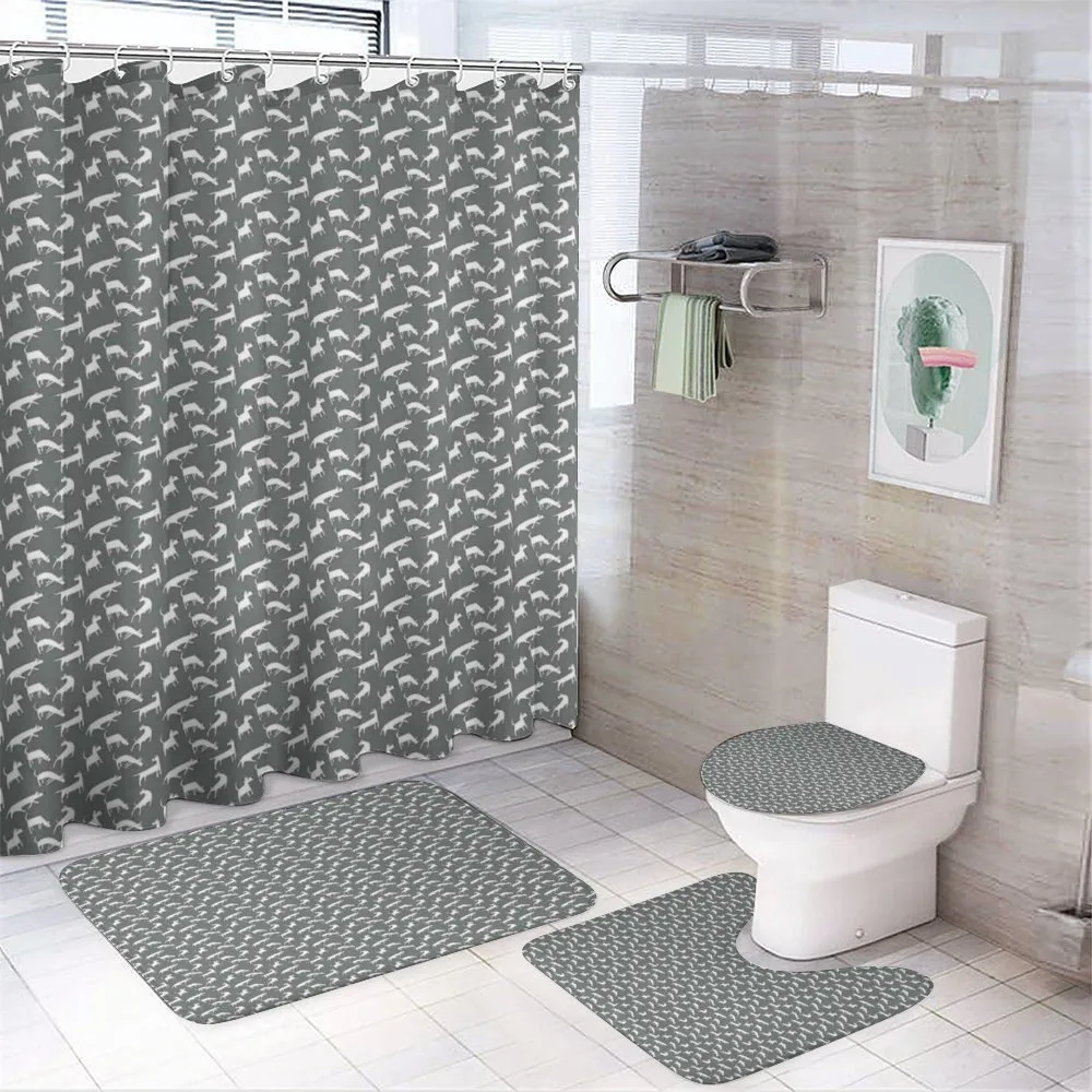 Funky English Bull Terriers — 4-Piece Bathroom Set preview
