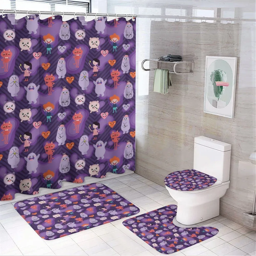 Funky Hearts and Creatures — 4-Piece Bathroom Set preview