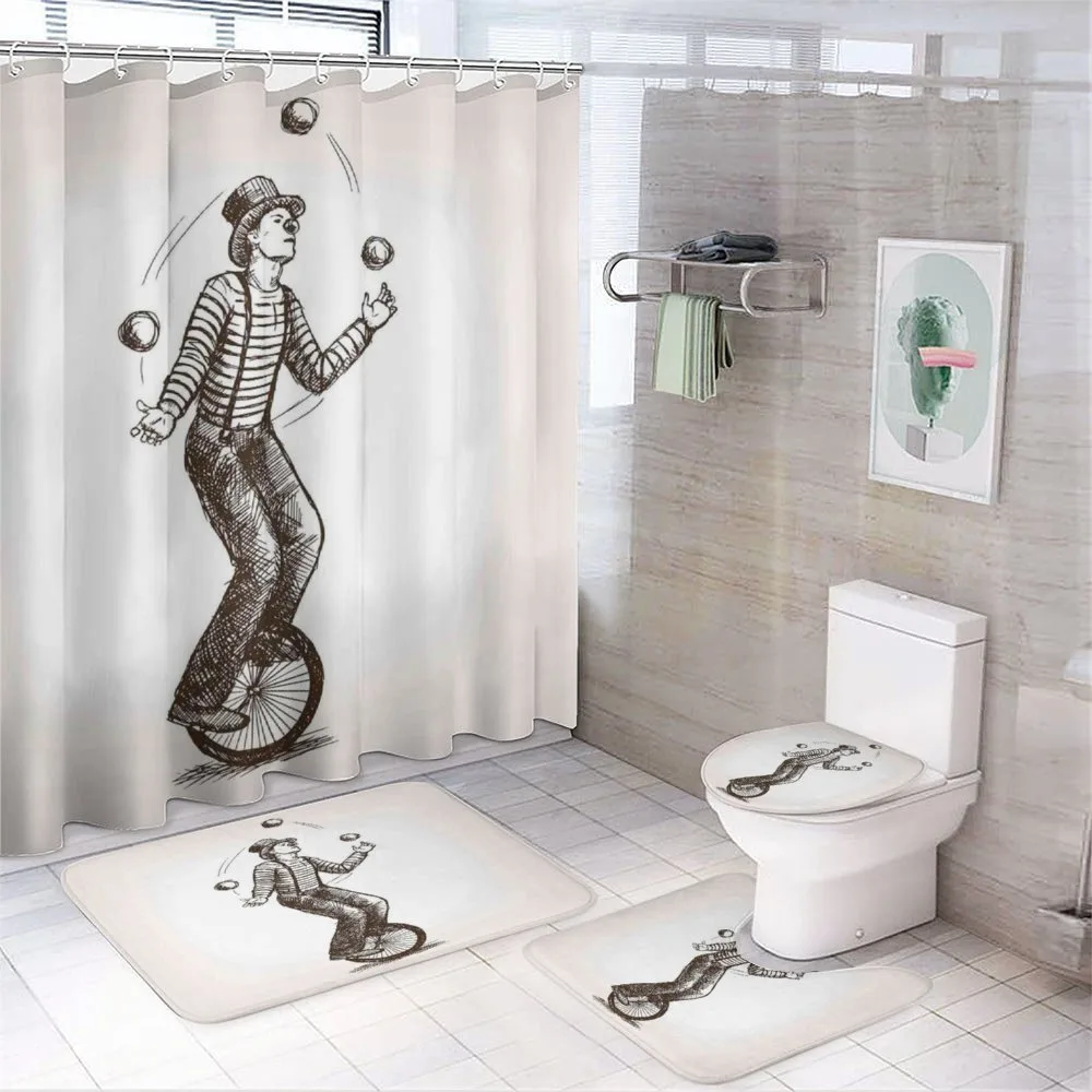 Juggler Clown on Wheel — 4-Piece Bathroom Set preview