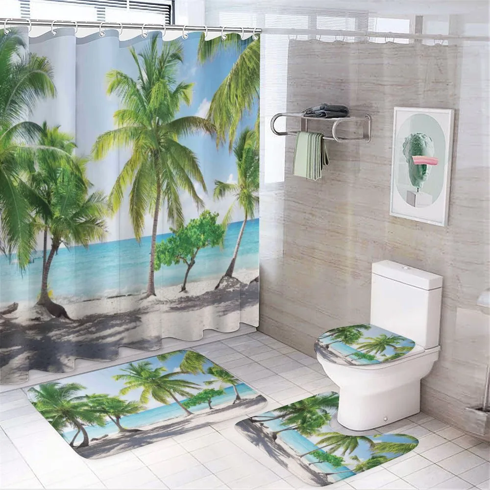 Palm Trees Island Shore — 4-Piece Bathroom Set preview