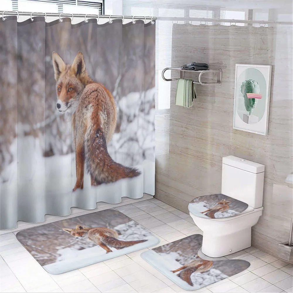 Snowy Country Furry Animal — 4-Piece Bathroom Set preview